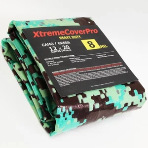 TARP 12' x 20' CAMO 8mil Mehrzweck Schutzhülle mit Tülle - Bild 1 von 3