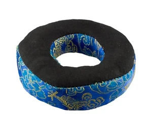 Cushion For Singing Tibetan Bowl 10 Cm Brocade Blue # 9901 - Picture 1 of 3