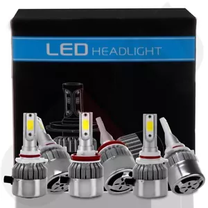 6pc US Stock 9005 + 9006 + H11 LED Headlights Beam Bulbs 6000K Fog Light White - Picture 1 of 7
