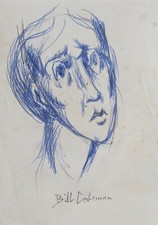 BILL COLEMAN AUSTRALIAN SIGNED INK  "MALE PORTRAIT" C 1970