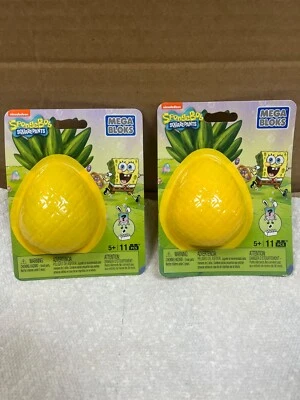 Lot of 2 NEW Mega Bloks SpongeBob SquarePants Easter Blind Bag Toy Blocks - Image 1 of 4