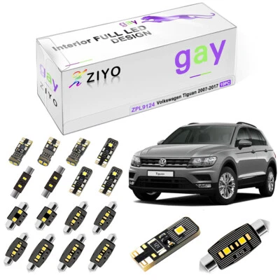 10pcs Deluxe Super White LED Interior Light Kit For Volkswagen Tiguan 2007-2017 - Image 1 of 4