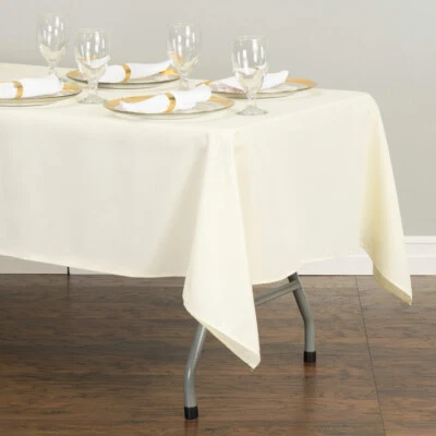 60 x 126 in. Rectangular Polyester Tablecloths for 8 ft. Tables Banquet Party - Image 1 of 4