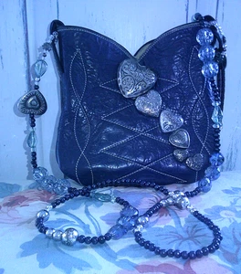 Borsa a mano stivali da cowboy in pelle riciclata fatti a mano borsa rodeo western - Foto 1 di 8