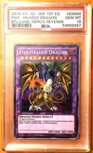 Yugioh Five-Headed Dragon - 1st Edition Secret Rare BLHR-EN000 - PSA 10 Gem Mint - Picture 1 of 1