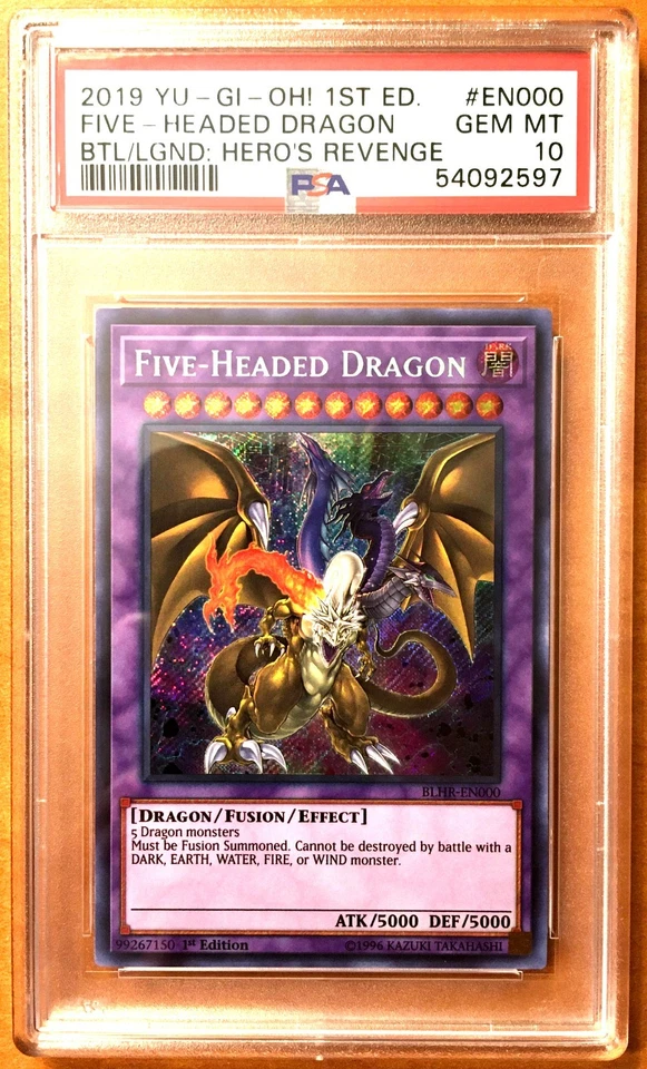 Yugioh Five-Headed Dragon - 1st Edition Secret Rare BLHR-EN000 - PSA 10 Gem Mint - Image 1 of 1