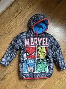 Chaqueta reversible 4T Superhero Brand Marvel Brand negra suave difusa cremallera completa - Imagen 1 de 8