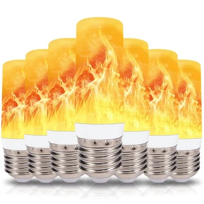 E14 E27 LED Licht Fackel 3 Modi Feuer Lampe Flammen Effekt Flacker Glühbirne DE - Bild 1 von 4