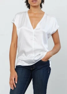 Go Silk Raw Luxe Tee White Size M BNWT - Picture 1 of 8