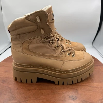 Botas de combate femininas Sam Edelman Kace couro marrom caju escuro sola robusta 8,5 - Imagem 1 de 4