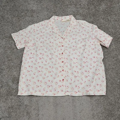 Camisa feminina Bobbie Brooks roupa de dormir 100% algodão branca 18W/20W - Imagem 1 de 4