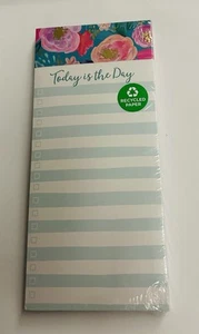 New Lined Magnetic Floral Note Pad "Today is the Day" Clementine made in Vietnam - Picture 1 of 9