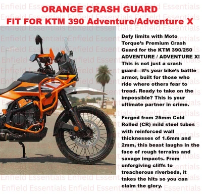 ORANGE CRASH GUARD FIT FOR KTM 250/390 ADVENTURE / ADVENTURE X (2025) - Image 1 of 3