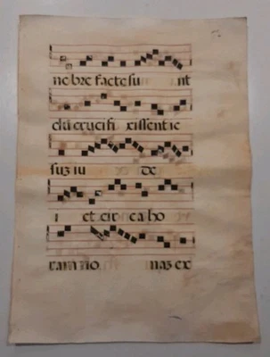 16th Century Antiphonal Leaf Illuminated Manuscript on Vellum Antiphonarium Page - Image 1 of 4