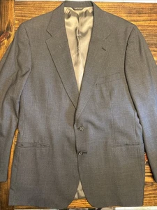 Vtg Polo Ralph Lauren University Club Dark Gray Wool Blazer Sport Coat Mens 44 - Picture 1 of 19