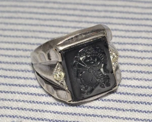 Anillo vintage de plata esterlina camafeo intaglio soldado romano para hombre 7,5 - Imagen 1 de 9