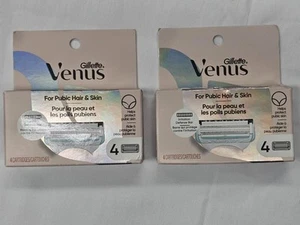 Gillette Venus For Pubic Hair and Skin Razor Blade Refill - 4 Pack x2 (8 Total) - Picture 1 of 2