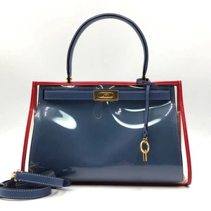 Rare Unused Tory Burch Lee Raincoat Small 2way Bag with Key Free Shipping Japan - Picture 1 of 9