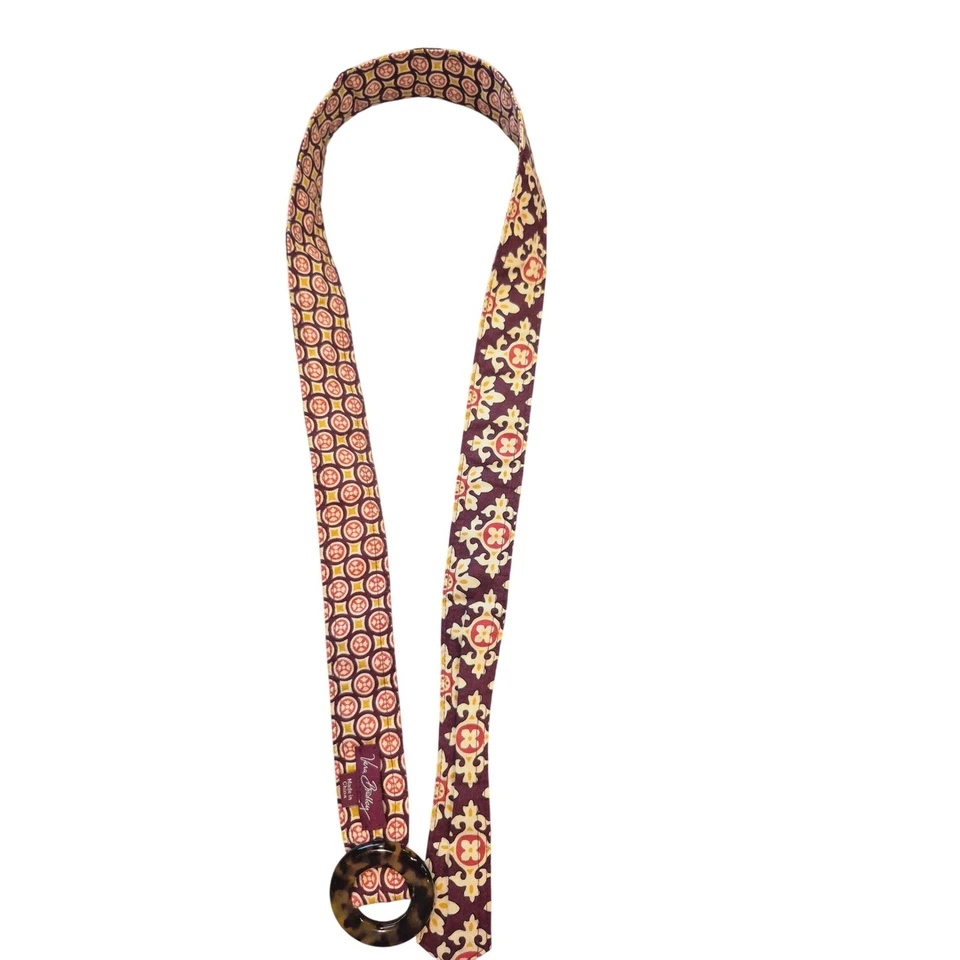 Cinturón de tela Vera Bradley con hebilla de anillo de tortuga granate círculo dorado Foto 1 de 4