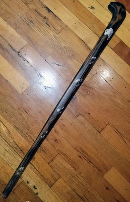 Антикварная трость ручной работы из черного дерева макассар 36 дюймов - Изображение 1 из 4