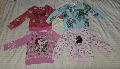 Lot of 4 Toddler Girl Long Sleeve Pullover Cozy Fleece Multicolor Sweaters 4T-5T - Image 1 of 4