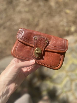 Coach Wristlet skinny clutch turnlock Burgundy Brown 2006 - Image 1 of 4