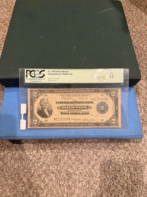 1918 $2 Boston Federal Reserve Bank Note Fine 12 - Image 1 of 3