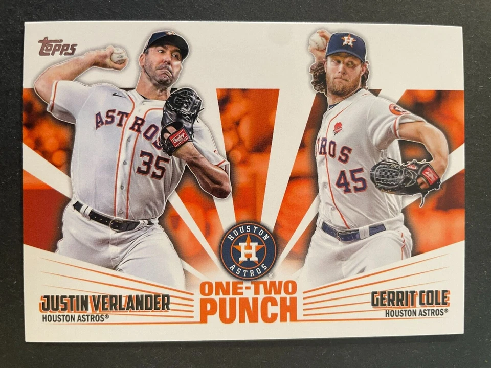 Justin VERLANDER & Gerrit COLE 2023 Topps Series 1 One Two Punch Insert #12P-18 - Image 1 of 2