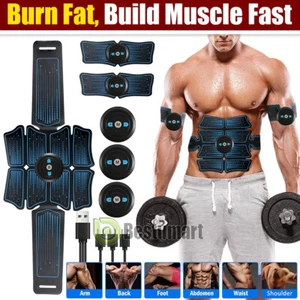 Rechargeable EMS Abdominal Muscle Toning Belt Trainer ABS Stimulator Toner Belt - Picture 1 of 16