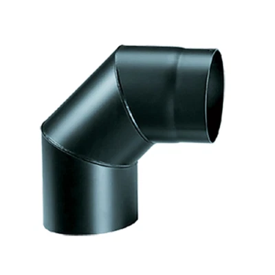 KASART Gomito 90° per canne fumarie Ø 15 cm spessore 2 mm in acciaio alluminato nero