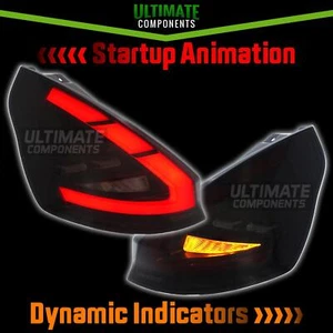 Ford Fiesta Mk7 Mk7.5 2008-2017 LED Dynamic Smoked Rear Tail Lights Animation - Picture 1 of 12