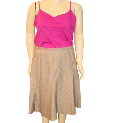 Falda Lane Bryant 24 marrón a cuadros  Foto 1 de 4