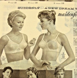 Vintage Print Ad 1959 Women's & Teen Maidenform Bras Fashion Trends 13" x9" B&W - Picture 1 of 3