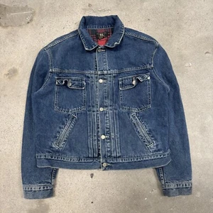 Ralph Lauren RRL Franela Forrada Denim Camionero Chaqueta Occidental Talla XL Hebilla Trasera - Imagen 1 de 8