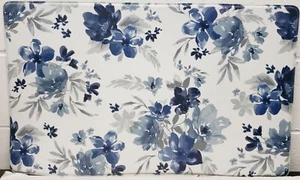 Anti-Ermüdung rutschfeste PVC-Bodenmatte (18"x30") blaue Blumen & graue Blätter, Indigo, HL - Bild 1 von 12