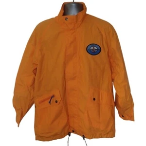 Vintage Newport Blue Nautical Rain Windbreaker Jacket Mens M Yellow Zip Y2K - Picture 1 of 8