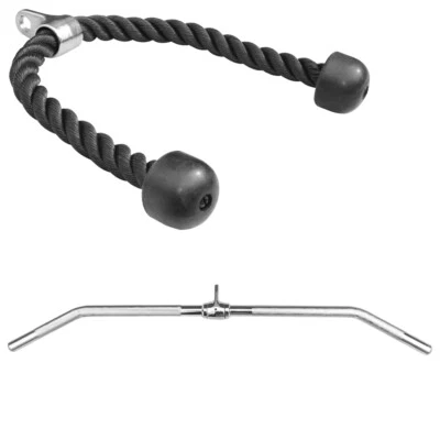 Sporttrend 24® Seilzug Set - Trizeps Seil + Latzugstange | Trizepsseil Latzug - Bild 1 von 4