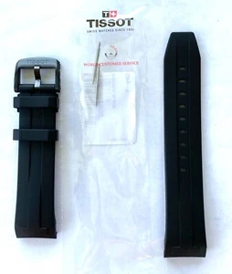 Original Tissot Seastar (FITS T120417A ONLY) Black Rubber 22mm Watch Band Strap - Picture 1 of 3