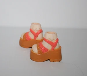 Mattel My Scene Barbie Doll Orange Platform Sandals with attached Socks - Picture 1 of 6