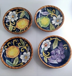 4er Set - Tischplatten Unlimited Villa Bellagio Sauce Dip Schüssel verschiedene Früchte 4" - Bild 1 von 6