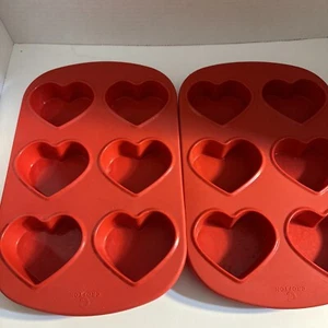 Heart Shaped Mold Silicone Soap -Bakeware, 6 Cavity Cake Pan Crofton SET OF 2 - Picture 1 of 9