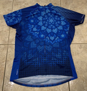 Women's 2XL Primal Blue Short Sleeve Full Zip Cycling Jersey