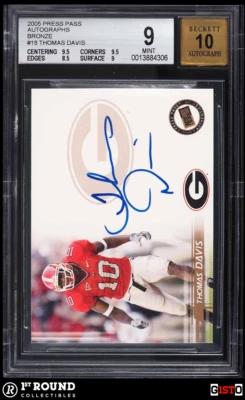 POP 1: Thomas Davis BGS 9 w 10 AU: 2005 Press Pass Autographs Bronze Gisto - Image 1 of 3