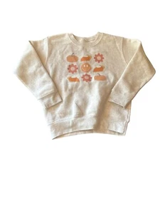 Sweet Wink Kids Beige Sweatshirt With Pumpkin & Floral Graphic - Picture 1 of 3