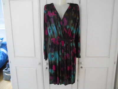 Nuevo con etiquetas Vestido Byblos Multicolor Envoltura Estilo Mangas Largas Hasta la Rodilla - 42/UK10 Foto 1 de 4
