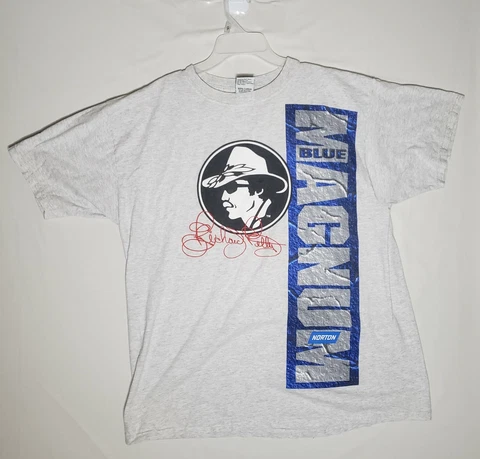 Vintage 90s NASCAR Racing Richard Petty Norton Racing Gray Graphic Shirt Size XL Cover