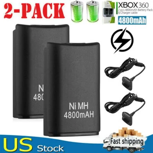 2x XBOX 360 Battery Pack Wireless Controller Battery Rechargeable Charger Dock - Picture 1 of 16