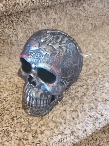 Halloween Spooky Scary 6" Skull Candle Holiday Decor Prop Single Wick - Picture 1 of 6
