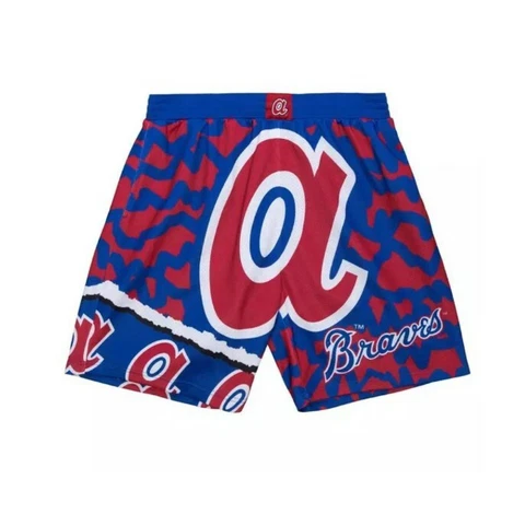 Mens Atlanta Braves Mitchell N Ness MLB Jumbotron Shorts Size L Cover