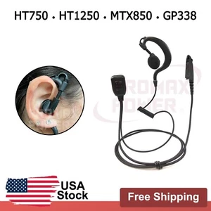 Swivel Earpiece Headset w/ PTT Mic for Motorola Radios HT750 HT1250 MTX850 GP360 - Picture 1 of 13